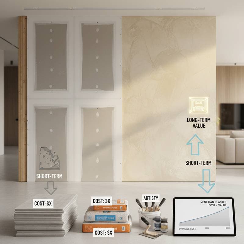 Image for Why Venetian Plaster's 3x Cost Beats Drywall Long-Term