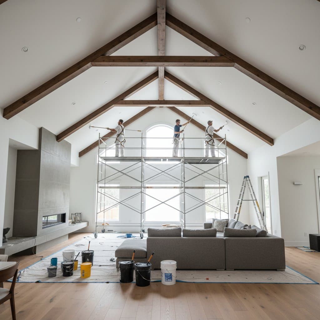Featured image for Why Vaulted Ceilings Cost 30% More to Paint