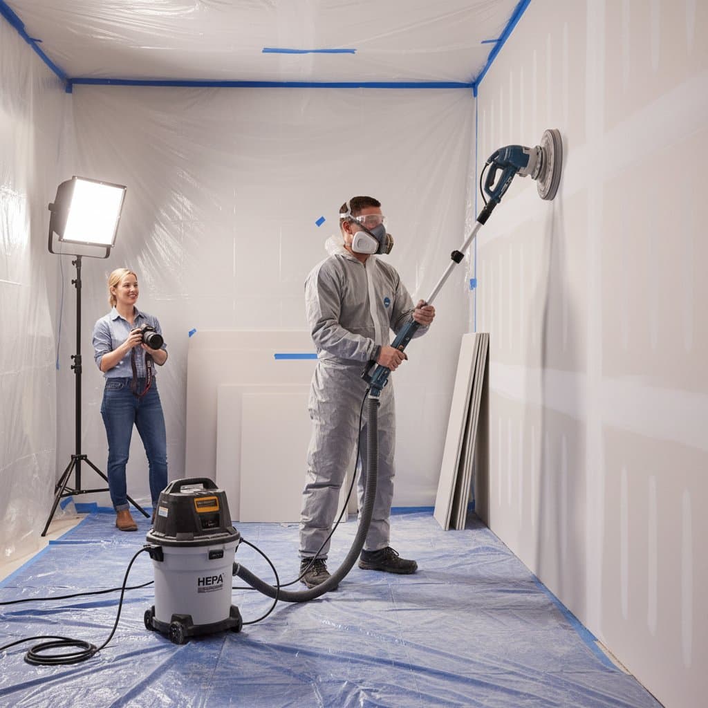 Image for Sanding Drywall Without the $800 Dust Disaster