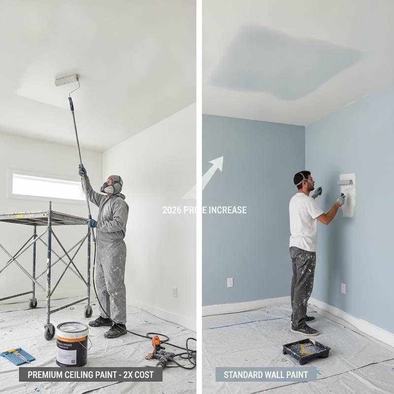 Image for Ceiling Paint Costs Double Wall Paint by 2026
